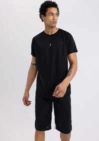 Resim DeFacto Slim Fit Bisiklet Yaka Baskılı Sporcu Kısa Kollu Tişört 