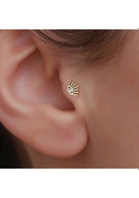 Resim 14 Ayar Altın Kirpik Göz Tragus Piercing Sarı 
