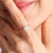 Resim Camdaki Kız Altın Tektaş Yüzük 14K 541095942 