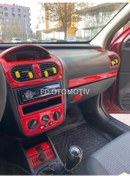 Resim Opel Corsa C Combo Full Set Kırmızı Özel Renk Konsol Torpido Kaplama 