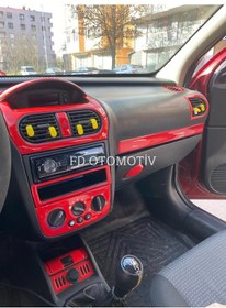 Resim Opel Corsa C Combo Full Set Kırmızı Özel Renk Konsol Torpido Kaplama 