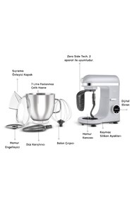 Resim Karaca Mastermaid Chef Ultra D2000W Dijital Ekranlı Hamur Yoğurma Makinesi Silver 7L 