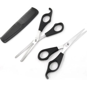 Resim Çok Renkli Kuaför Seti: Saç Makası, Tarak ve Hediye 3'lü Kombinasyon 