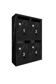 Resim rafineritasarım Posta Kutusu Kilitli Sistem Siyah 4'lü 