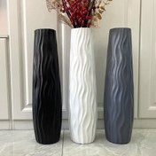 Resim 1 Adet Zemin Vazosu, Ev Dekorasyonu İçin Basit Plastik Vazo, Oturma Odası ve Ofis Süslemesi, Kuru Çiçek Düzenleme, Hidroponik Saksı 
