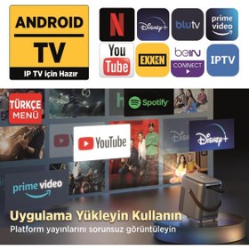 Resim Vankyo H300a Android Tv 4k Destekli Projeksiyon Cihazı Auto Focus Auto Keystone 6gwi-fi 5.2bluetooth 