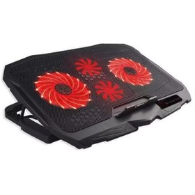 Resim VOOKA Togo S18 Pro Metal Gaming Oyuncu Dört Fanlı Laptop Macbook Tablet Pc Soğutucu Stand 2200 Rpm Ledli 