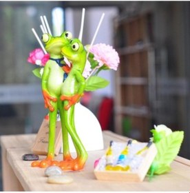 Resim Lijinxu Reçine 3d Zanaat Kurbağa Heykelcik Ofis Masaüstü B 