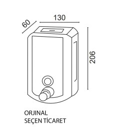 Resim Çelik Banyo Paslanmaz Çelik Dikey Sıvı Sabunluk 1000 Ml Gri 