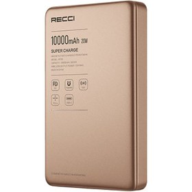 Resim Recci RP35 PD 20W Led Göstergeli Hızlı Şarj Özellikli Wireless Powerbank 15W 10000mAh - Gold 