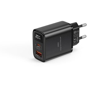 Resim Wiwu Wi-G009 Firefly Serisi GaN Tech PD Hızlı Şarj Özellikli Şarj Başlığı 20W - Siyah 