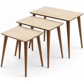 Resim İstanbul Zigon Sehpa Traverten Krem 