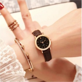 Resim Toz Vintage Aura Kahverengi -Siyah Yuvarlak Vintage&retro Saat 