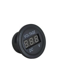 Resim 12v 24v Dc Voltmetre Yuvarlak Düz Yüzey Kırmızı Rakam 