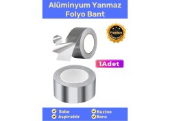 Resim Carlburn Özel Suya Sıcaklığa Dayanıklı Tamir Soba Boru Yama Alüminyum Yanmaz Folyo Bant 44MM 20MT - 1 Adet 