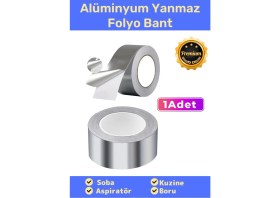 Resim Carlburn Özel Suya Sıcaklığa Dayanıklı Tamir Soba Boru Yama Alüminyum Yanmaz Folyo Bant 44MM 20MT - 1 Adet 