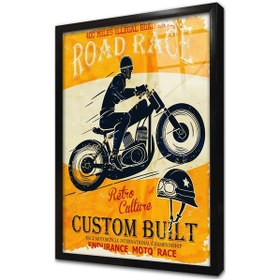 Resim Vintage Retro Görsel Çerçeveli Cam Tablo 