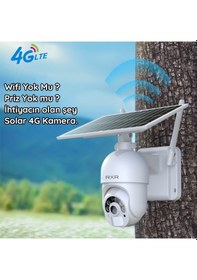 Resim S10-PRO 4G Sim Kartlı Pilli Solar Dış Ortam 360° Güvenlik Kamera 