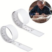 Resim 2 adet 91.44cm Yapışkanlı Vinil Cetvel Stickerları - Hassas El İşi İçin Dayanıklı Dikiş Makinesi Ölçü Bandı, Hobiler ve Başlangıç Seviyesindeki Kişiler İçin İdeal 