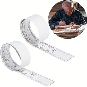 Resim 2 adet 91.44cm Yapışkanlı Vinil Cetvel Stickerları - Hassas El İşi İçin Dayanıklı Dikiş Makinesi Ölçü Bandı, Hobiler ve Başlangıç Seviyesindeki Kişiler İçin İdeal 