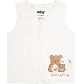 Resim Minycenter Unisex Bebek Yelek - Beyaz / 9-12 Ay 