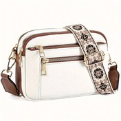 Resim Toptan Telena Crossbody Çanta Bayanlar Taşımak İçin Uygun, Moda Saf Sahte Ayarlanabilir Omuz Askısı, Avrupa ve Amerika Renk Eşleştirme Çok Fonksiyonlu Fermuarlı Crossbody Çanta, Küçük Kare Çanta, Dışarı Çıkma, Buluşma, Alışveriş İçin Uygun 
