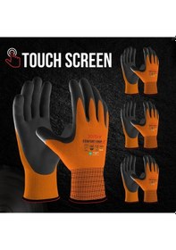 Resim Willowhaven Joısıv Nitril Kaplama İş Eldiveni 4 Çift Turuncu 9/l Nefes Alabilir Hafif 