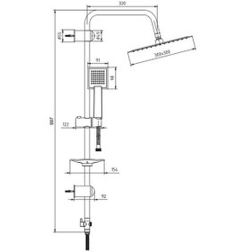 Resim Ar Ark Banyo Kare Takım Duş Kolonu Slim Tepe Duş Seti 102158035 2 Krom 