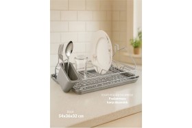 Resim Feyza Design Pratik Tek Katlı Bulaşıklık Sepeti, Gri, Dayanıklı ve Kullanışlı 