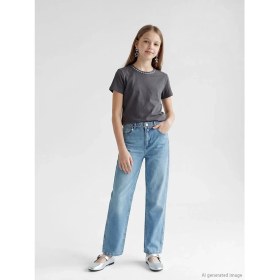 Resim LC Waikiki Lcw Kids Indigo Straight Fit Kız Çocuk Jean Pantolon 