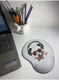 Resim HobiShop(7777) Panda Desenli Mousepad Beyaz 