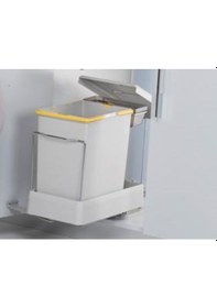 Resim Pelikan Plastik Taşıyıcılı Raylı Çöp Kovası. Gri - 20Lt 