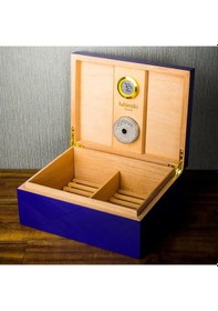 Resim Lubinski Blue Lion Humidor Puro Kutusu Mavi Lake 40s 