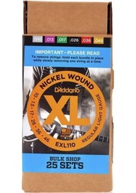 Resim D'addario Exl110-B25 Elektro Gitar Tel 25 Set 10-46 