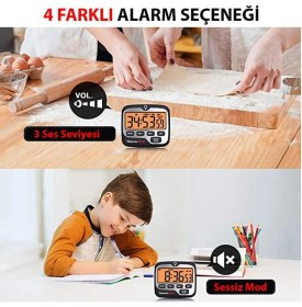 Resim Normadia Dijital Kronometre Seti, Mutfak ve Spor Için Geri Sayım ve Saat Özelliği 