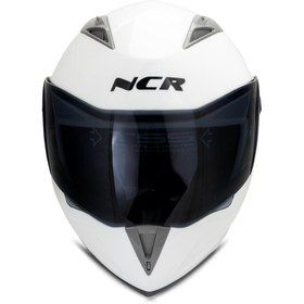 Resim Ncr Çene Açılır Beyaz Siyah Vizörlü Motosiklet Kaskı Beyaz 