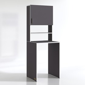 Resim Iffe Lundberg 180x66x55-20 CM Kapaklı Arkalıksız Gri Çamaşır Makinesi Banyo Dolabı 