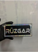 Resim Siyah Renk Üzeri Hologram Renk Rüzgar Yazılı Vantuzlu Cam Süsü 