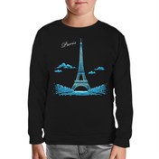 Resim Parisian Siyah Çocuk Sweatshirt 