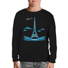 Resim Parisian Siyah Çocuk Sweatshirt 