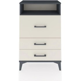 Resim Dienni Arges Komodin Tek Raflı 3 Çekmeceli 60X30X96 Antrasit-Aytaşı 