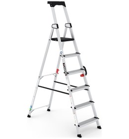 Resim Çağsan HA105 5+1 Basamaklı Hazar Alüminyum Merdiven 