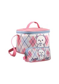 Resim Cennec Kız Çocuk Love Cute Cat Desenli Beyaz Pembe Beslenme Çantası Ve Kalemlik Seti Beyaz - Pembe 