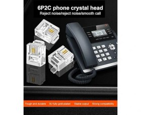 Resim Derwell 30 Adet RJ11 2pin Jak 6P2C 2 Pinli Plug Altın Kaplama 2 Çekirdek Telefon Kablosu Için Konnektör 