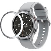 Resim Samsung Galaxy Uyumlu Watch İçin 46mm Su Hayaleti Paslanmaz Çelik Çerçeve Yüzük Gümüş 