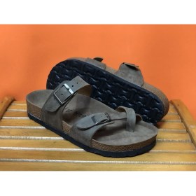 Resim Kafkaslar Baş Parmak Geçmeli Tam Ortopedik Birkenstock Model Bay Bayan Parmakarası Terlik 