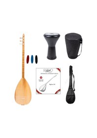 Resim Kısa Sap Baglama - Siyah Mısır Darbuka - Kılıf - Tel Takım 