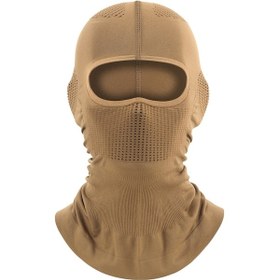 Resim Junzhuodianpu Buz İpek Güneş Koruyucu Maske Tam Yüz Spor Başlık Bisiklet Motosiklet Sürüş Maskesi Sarı 