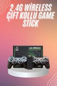 Resim gizmurstore 4k Game Stick Oyun Konsolu 2.4g Kablosuz Çift Kol Nostaljik Oyunlar 
