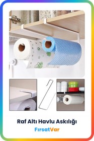 Resim FırsatVar Raf Altına Takılan Kağıt Havlu Fincan Kupa Bardak Askılığı Metal Mutfak Düzenleyicisi Askı 